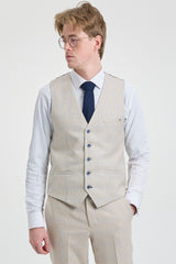 Abito da sposo da uomo 3 pezzi color crema - Cavani Caridi