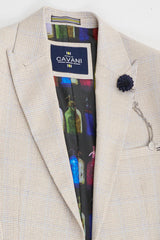 Abito da sposo da uomo 3 pezzi color crema - Cavani Caridi