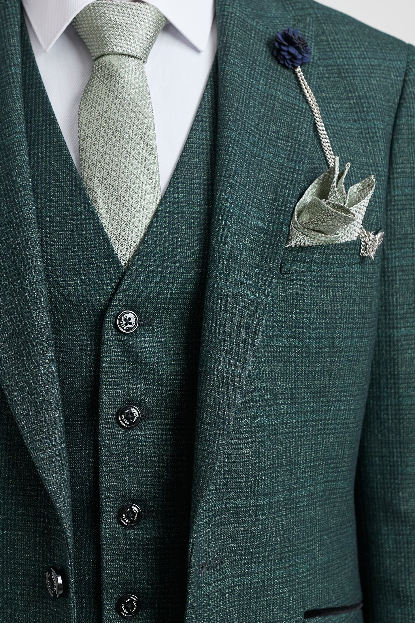 Abito da uomo a 3 pezzi a quadri in tweed verde oliva su misura per matrimonio Peaky Classic