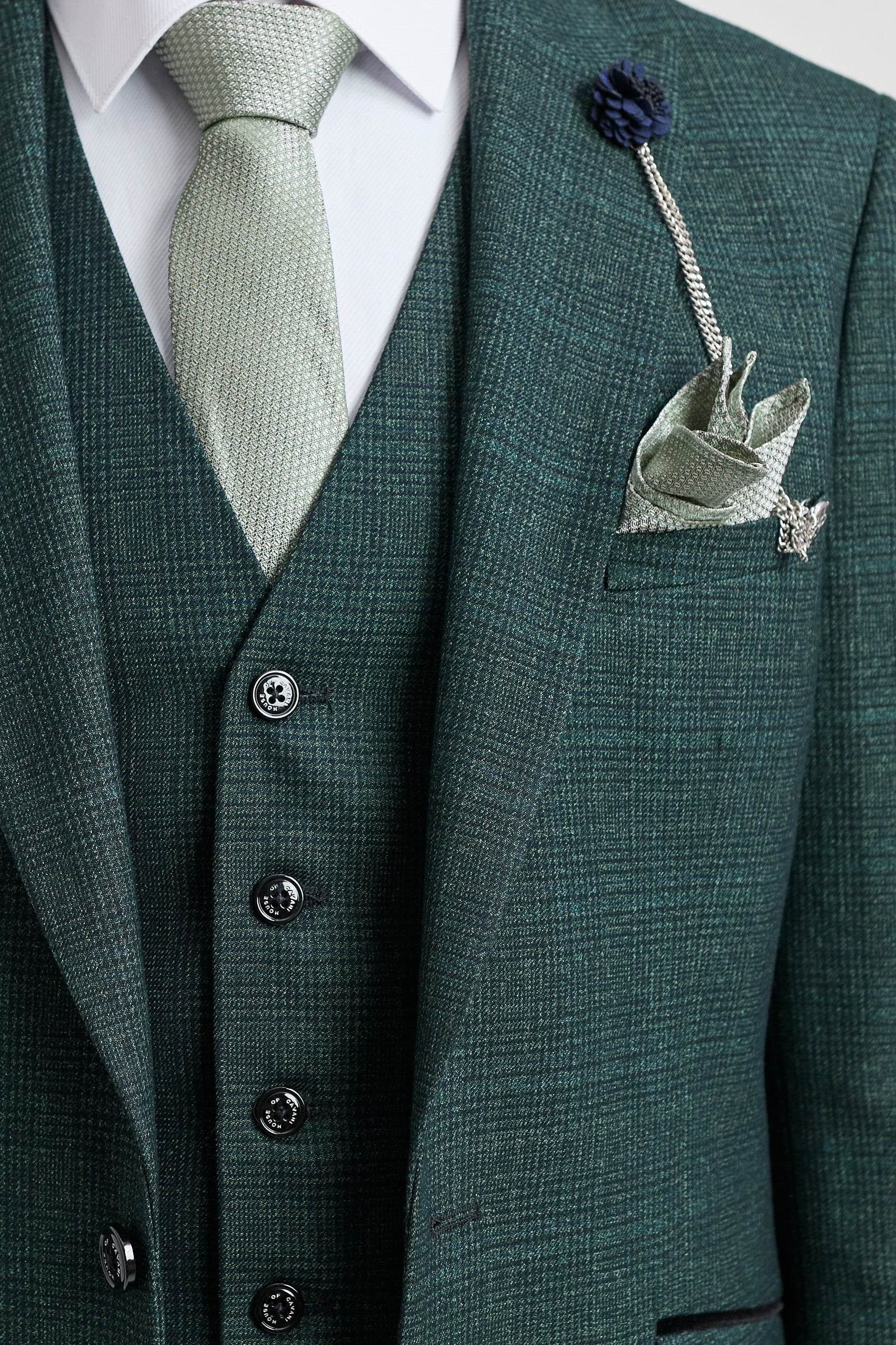 Abito da uomo a 3 pezzi a quadri in tweed verde oliva su misura per matrimonio Peaky Classic