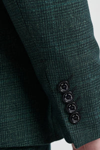 Abito da uomo a 3 pezzi a quadri in tweed verde oliva su misura per matrimonio Peaky Classic