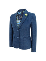 Ladies Blue Tweed Formal Blazer