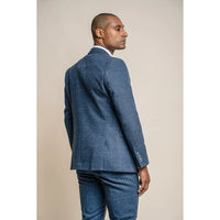 Carnegi - Men's Navy Check Tweed Blazer