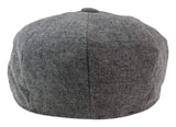 Mens 8 Panel Newsboy Cap - Cavani Martez - Dark Grey