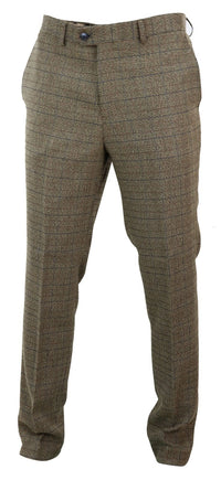 Mens Oak Brown Tweed Trousers