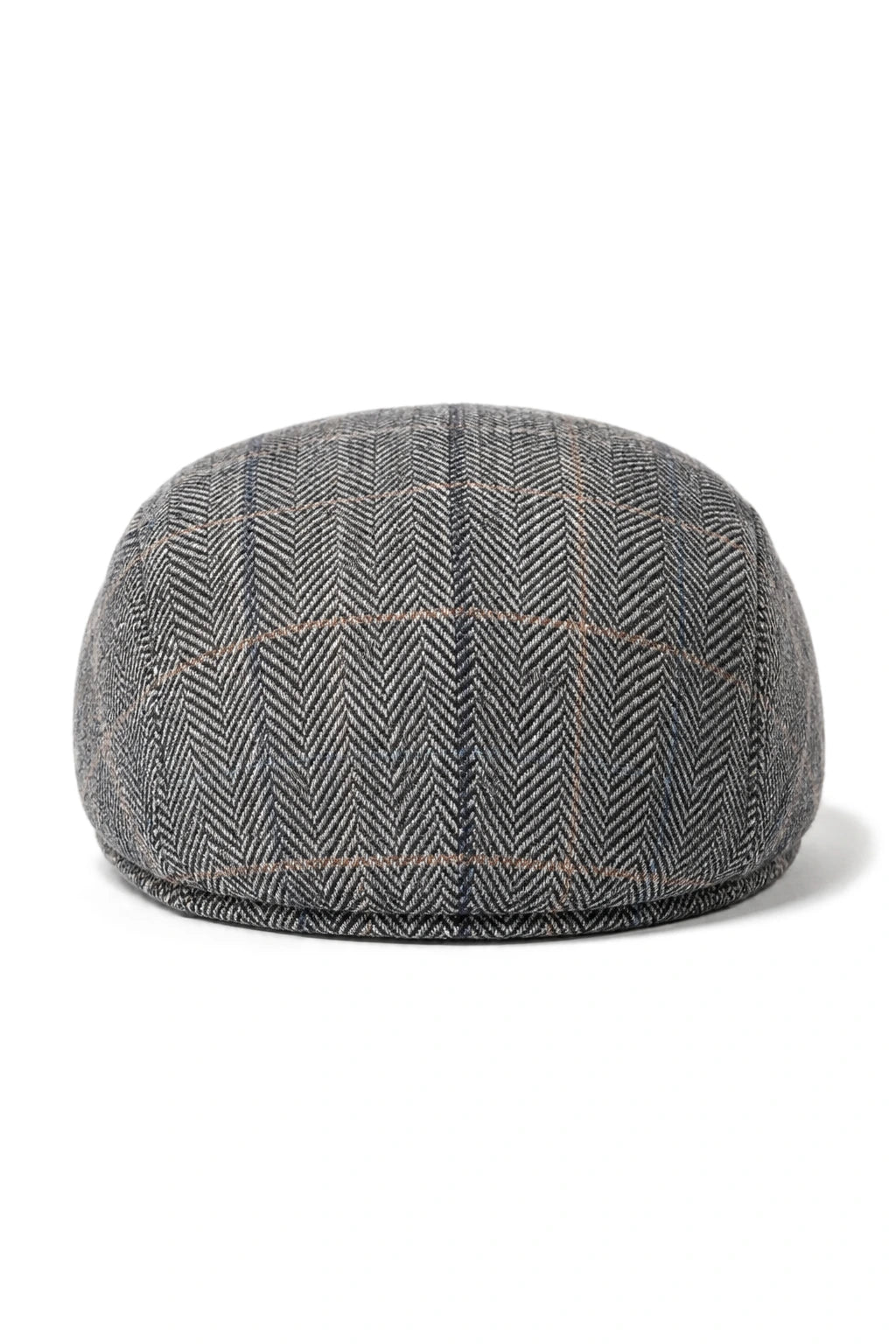Cavani Albert - Coppola in tweed da uomo - Cappelli piatti in tweed a spina di pesce in lana vintage - Marrone chiaro/Grigio antracite