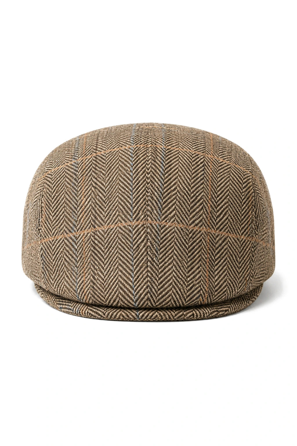 Cavani Albert - Coppola in tweed da uomo - Cappelli piatti in tweed a spina di pesce in lana vintage - Marrone chiaro/Grigio antracite