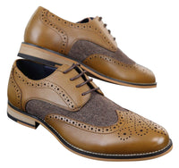 Cavani Horatio - Men's Tweed & Leather Oxford Shoes