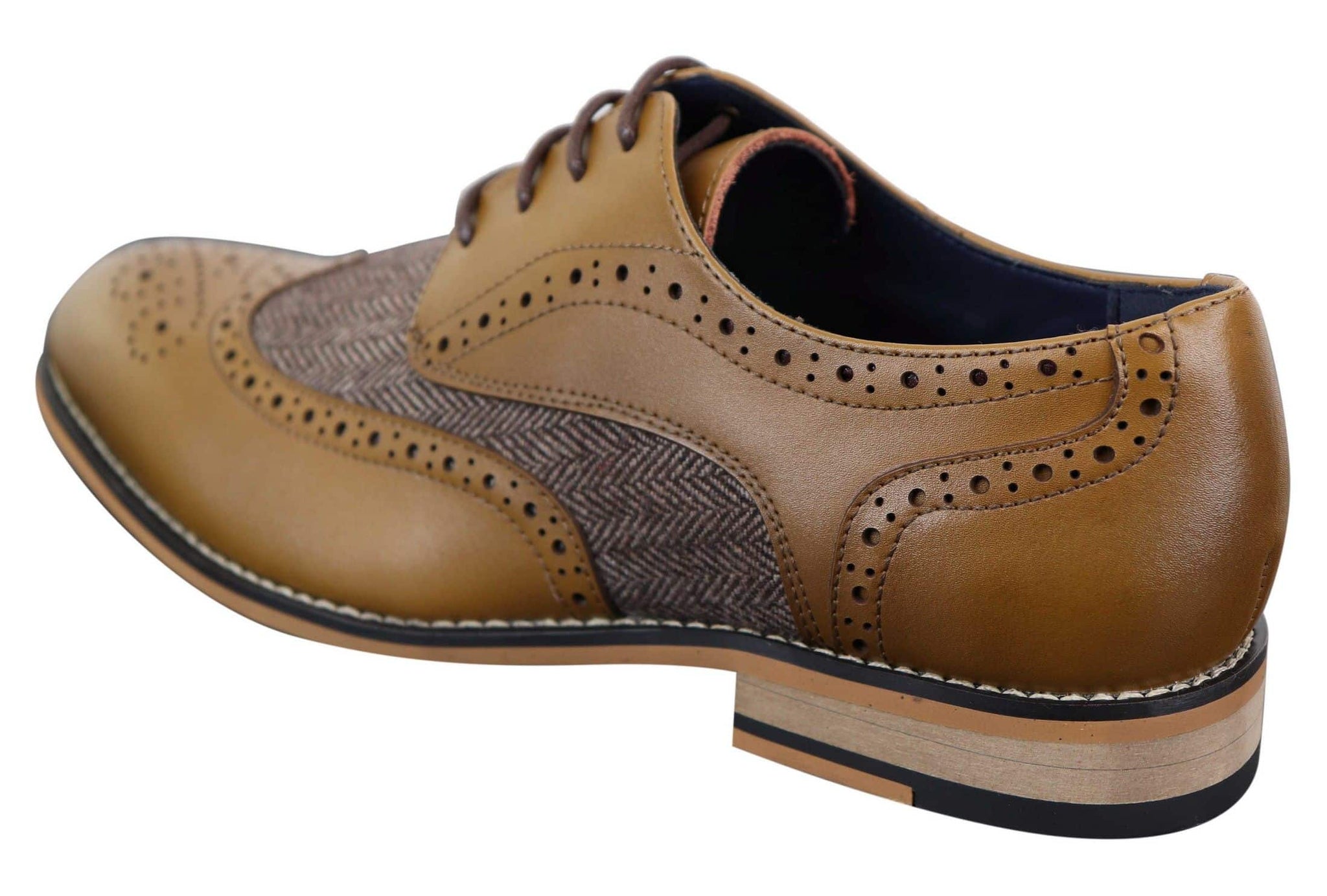 Cavani Horatio - Men's Tweed & Leather Oxford Shoes