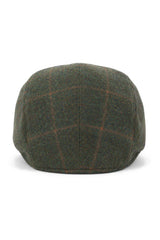 Cavani Kempson Flat Cap - Cappello da nonno vintage da uomo in tweed e lana a quadri - Verde oliva/Blu navy