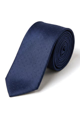 Cravatta in raso Cavani - Cravatta in raso di seta coordinata da uomo, fazzoletto e fermacravatta a pois, per matrimonio, ballo di fine anno, ufficio