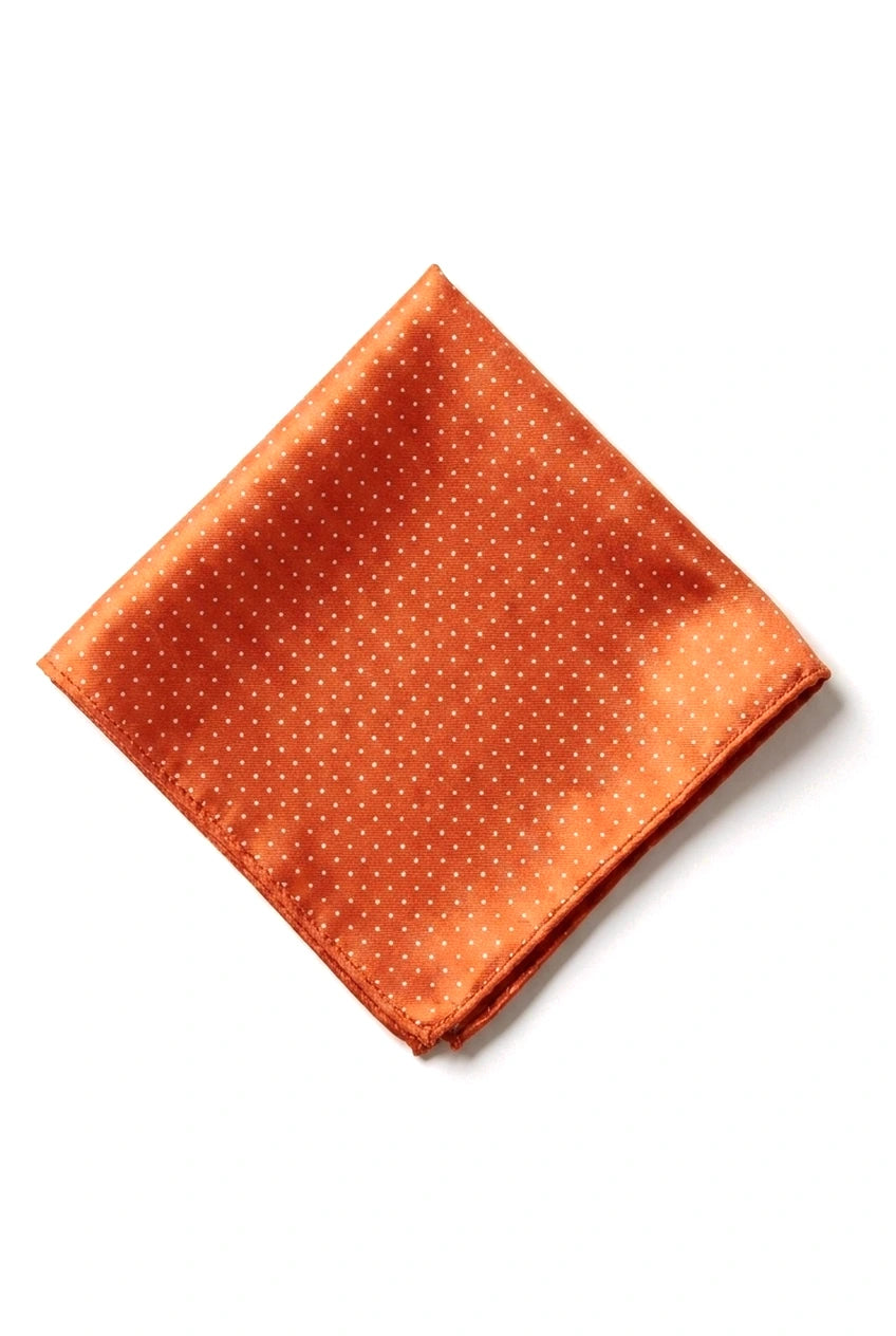 Cravatta in raso Cavani - Cravatta in raso di seta coordinata da uomo, fazzoletto e fermacravatta a pois, per matrimonio, ballo di fine anno, ufficio