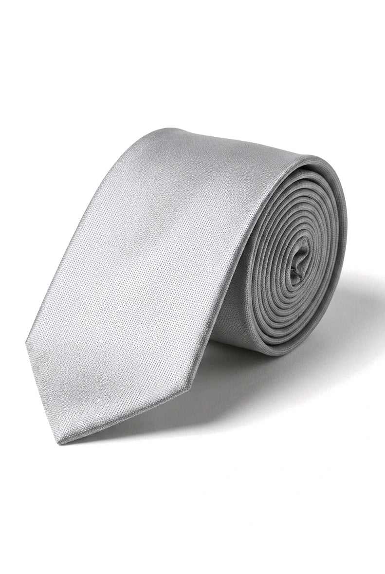 Cravatta in raso Cavani - Cravatta in raso di seta coordinata da uomo, fazzoletto e fermacravatta a pois, per matrimonio, ballo di fine anno, ufficio