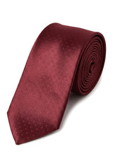 Cravatta in raso Cavani - Cravatta in raso di seta coordinata da uomo, fazzoletto e fermacravatta a pois, per matrimonio, ballo di fine anno, ufficio