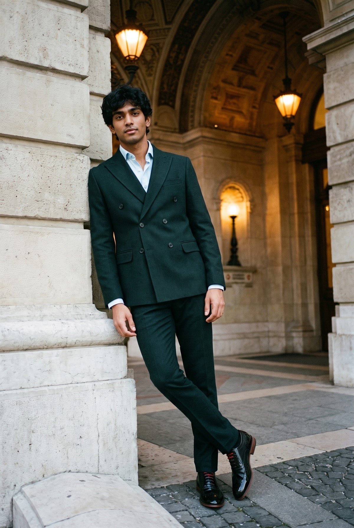 Look #588 styled with Regent - Abito doppiopetto verde da uomo, 2 pezzi