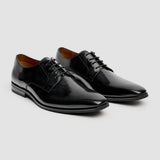 Chester - Scarpe Derby da uomo nere lucide