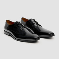 Chester - Scarpe Derby da uomo nere lucide