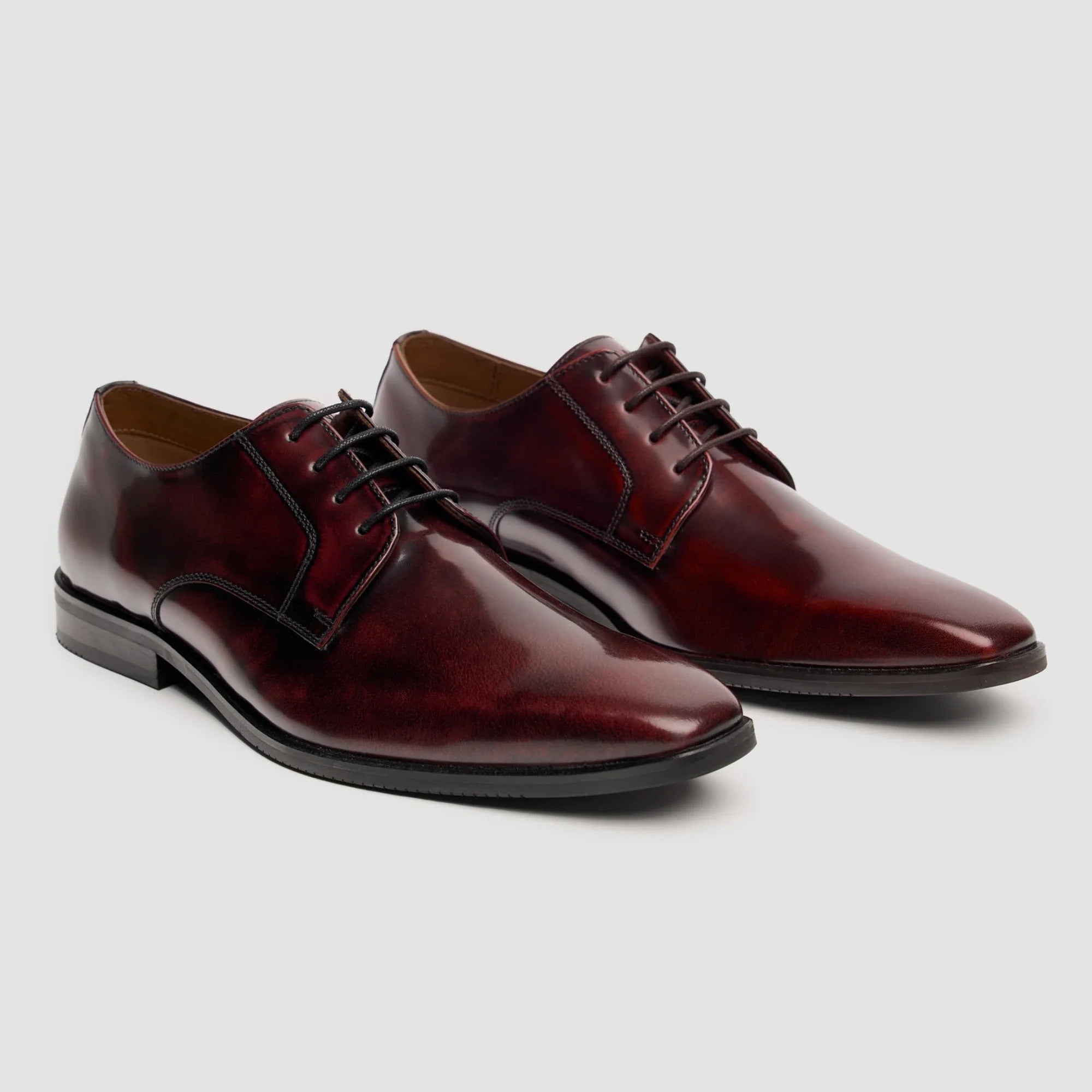 Chester - Scarpe Derby da uomo bordeaux lucide