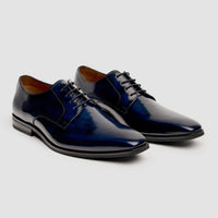 Chester - Scarpe Derby da uomo blu navy lucide
