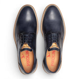 Claret - Scarpe Derby stringate da uomo in pelle blu