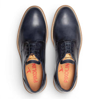 Claret - Scarpe Derby stringate da uomo in pelle blu