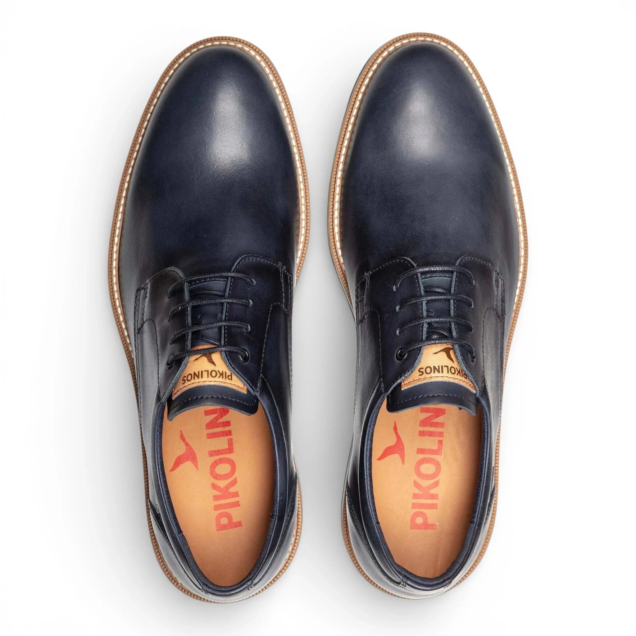 Claret - Scarpe Derby stringate da uomo in pelle blu