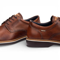 Claret - Scarpe Derby stringate da uomo in pelle marrone