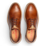Claret - Scarpe Derby stringate da uomo in pelle marrone