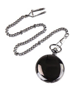 Classic 1920's Style Pocket Black Watch with Chain