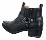 CLASSIQUE MBO 3136 Mens Tan Brown Black Ankle Boots Leather Slip On Cowboy Western Riding Buckle