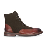 Clifford - Stivaletti brogue in pelle marrone kaki da uomo