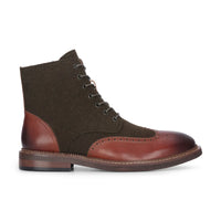 Clifford - Stivaletti brogue in pelle marrone kaki da uomo