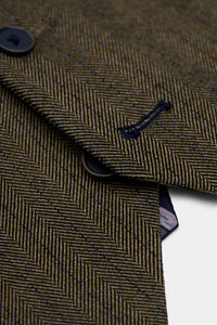 Damon - Gilet doppiopetto verde oliva da uomo