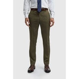 Damon - Pantaloni in tweed verde oliva da uomo