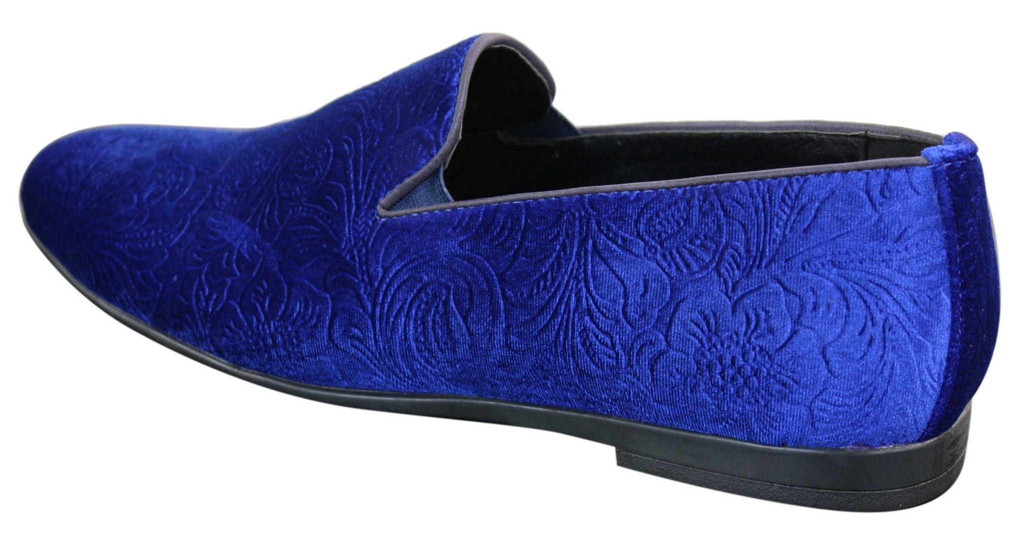 Elong DD0083 - Mens Velvet Slip On Paisley Driving Shoes Loafers Smart Casual Wine Navy Black