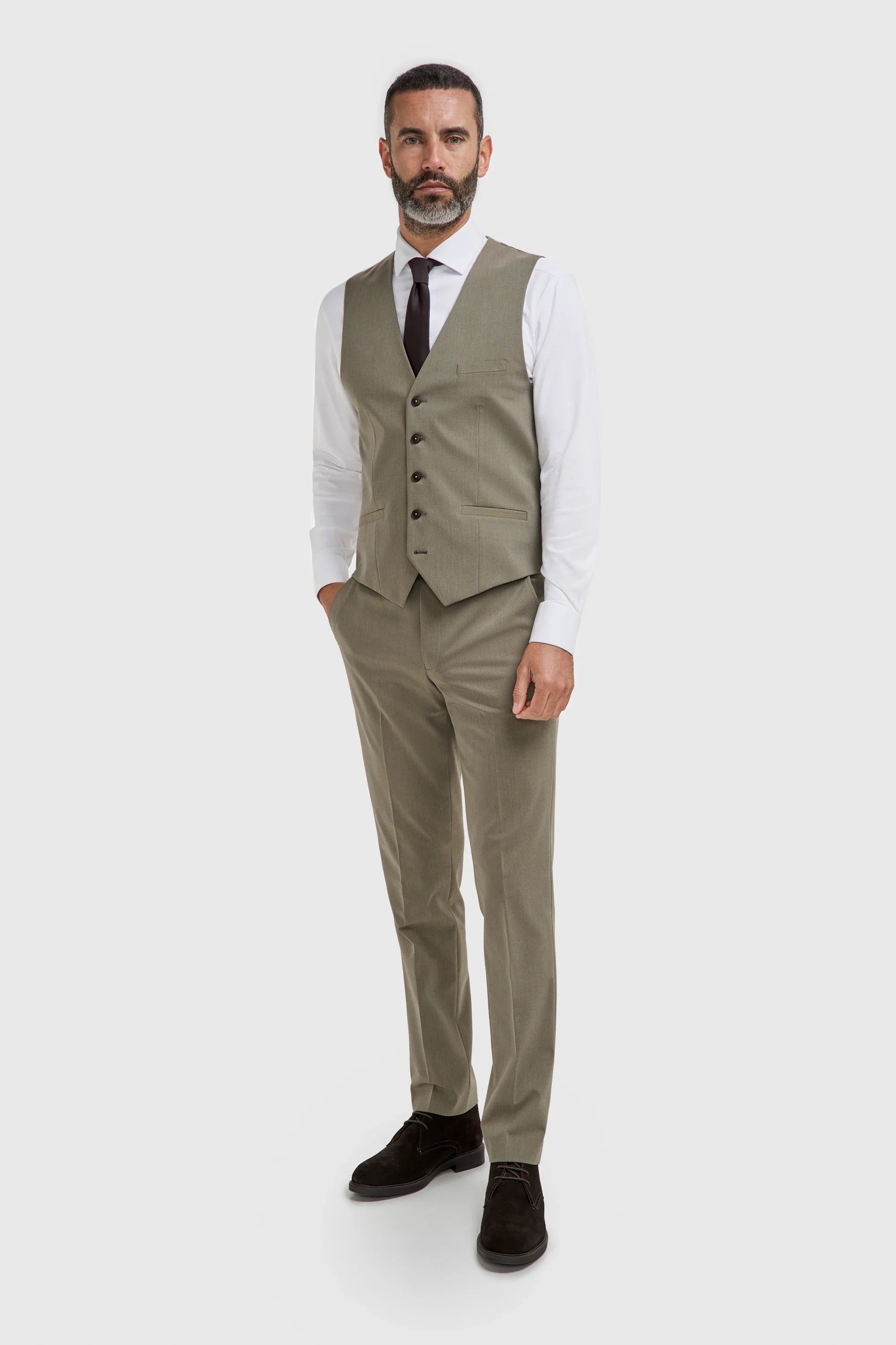 Donatella - Gilet da uomo verde salvia, vestibilità sartoriale
