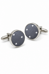 Set regalo cravatta in argento punteggiato, fazzoletto da taschino, gemelli, spilla da cravatta in raso a pois