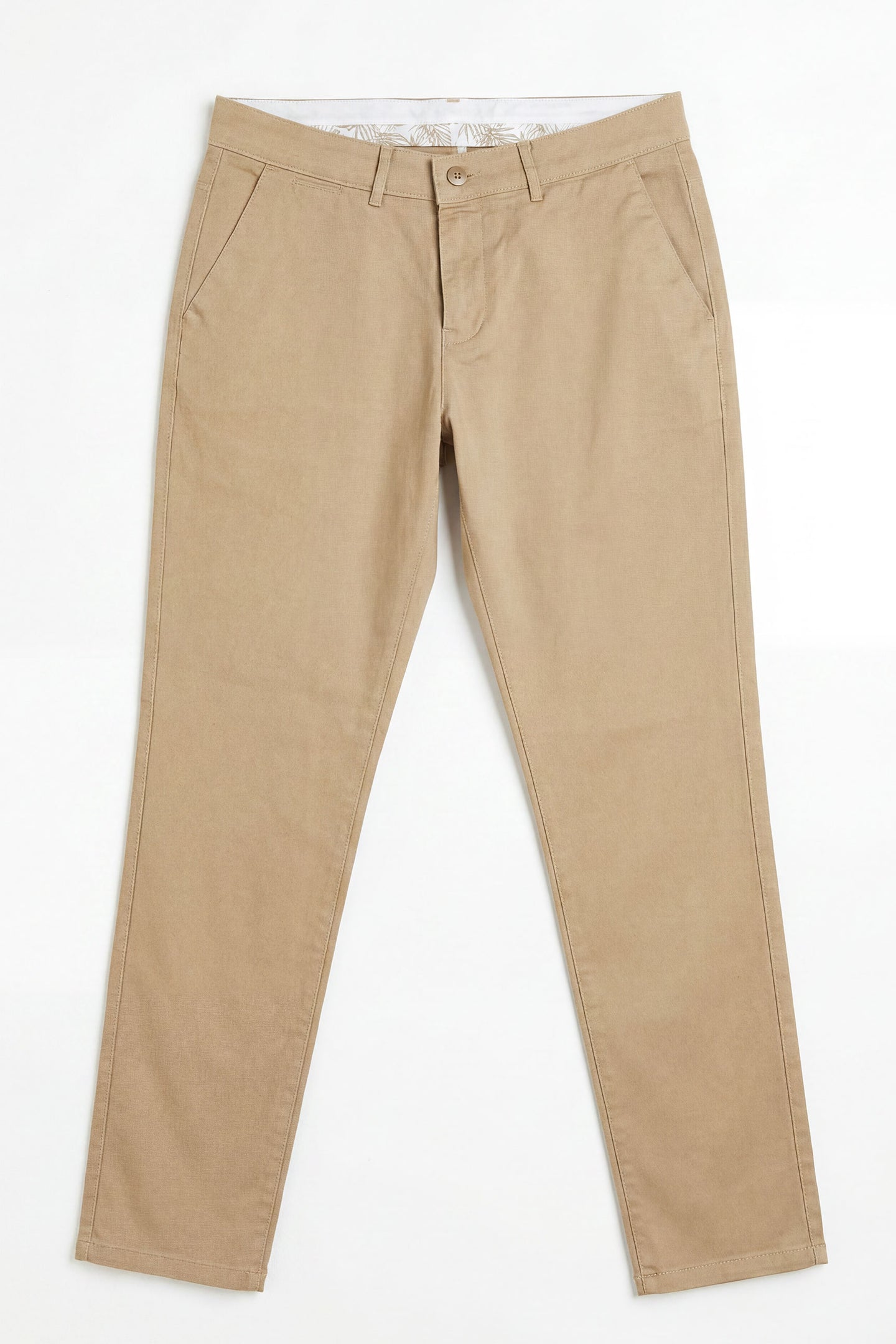 Pantaloni chino da uomo color kaki in misto lino, Tencel e cotone, leggeri, ideali per l'estate.