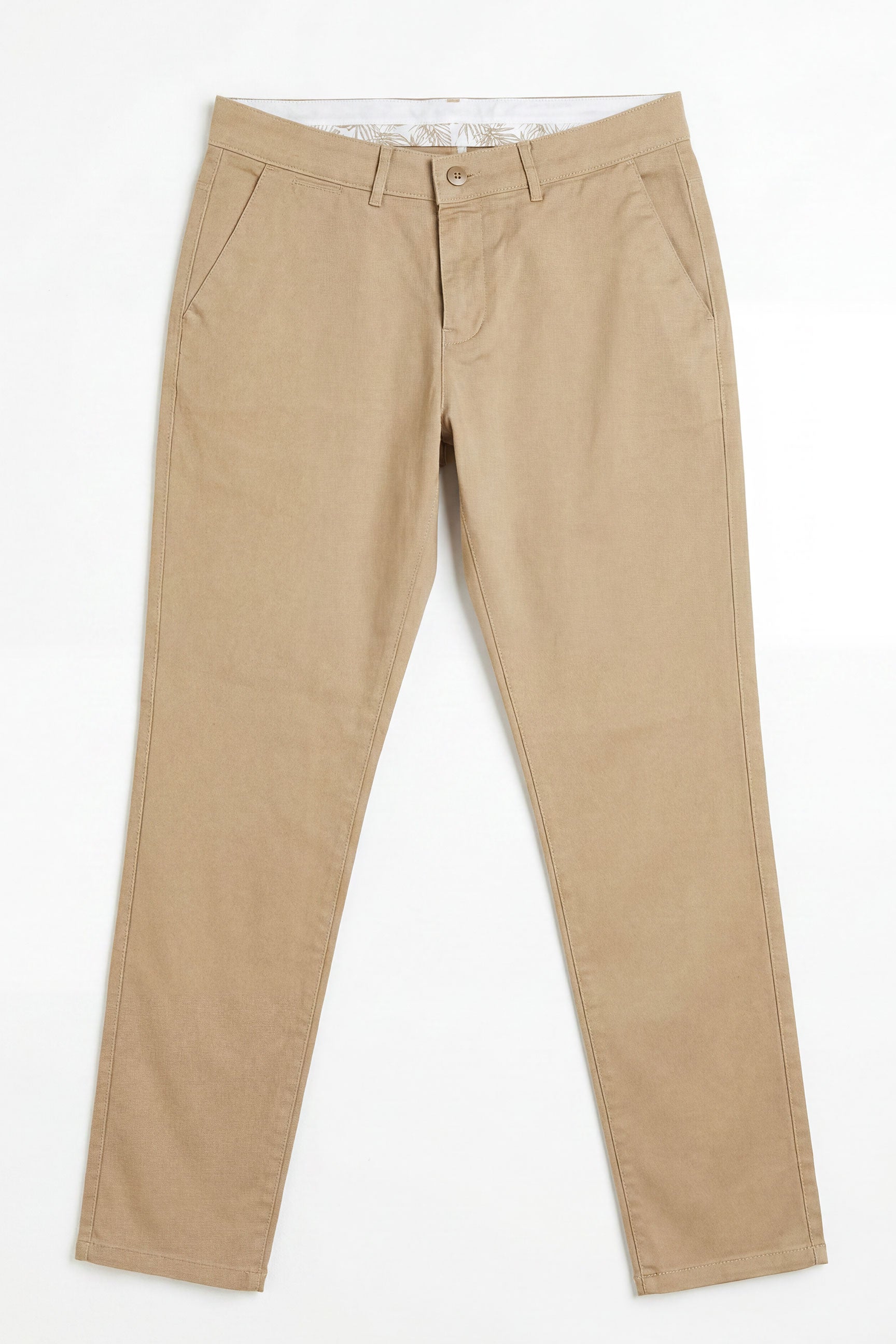 Pantaloni chino da uomo color kaki in misto lino, Tencel e cotone, leggeri, ideali per l'estate.