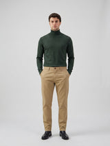 Pantaloni chino da uomo color kaki in misto lino, Tencel e cotone, leggeri, ideali per l'estate.