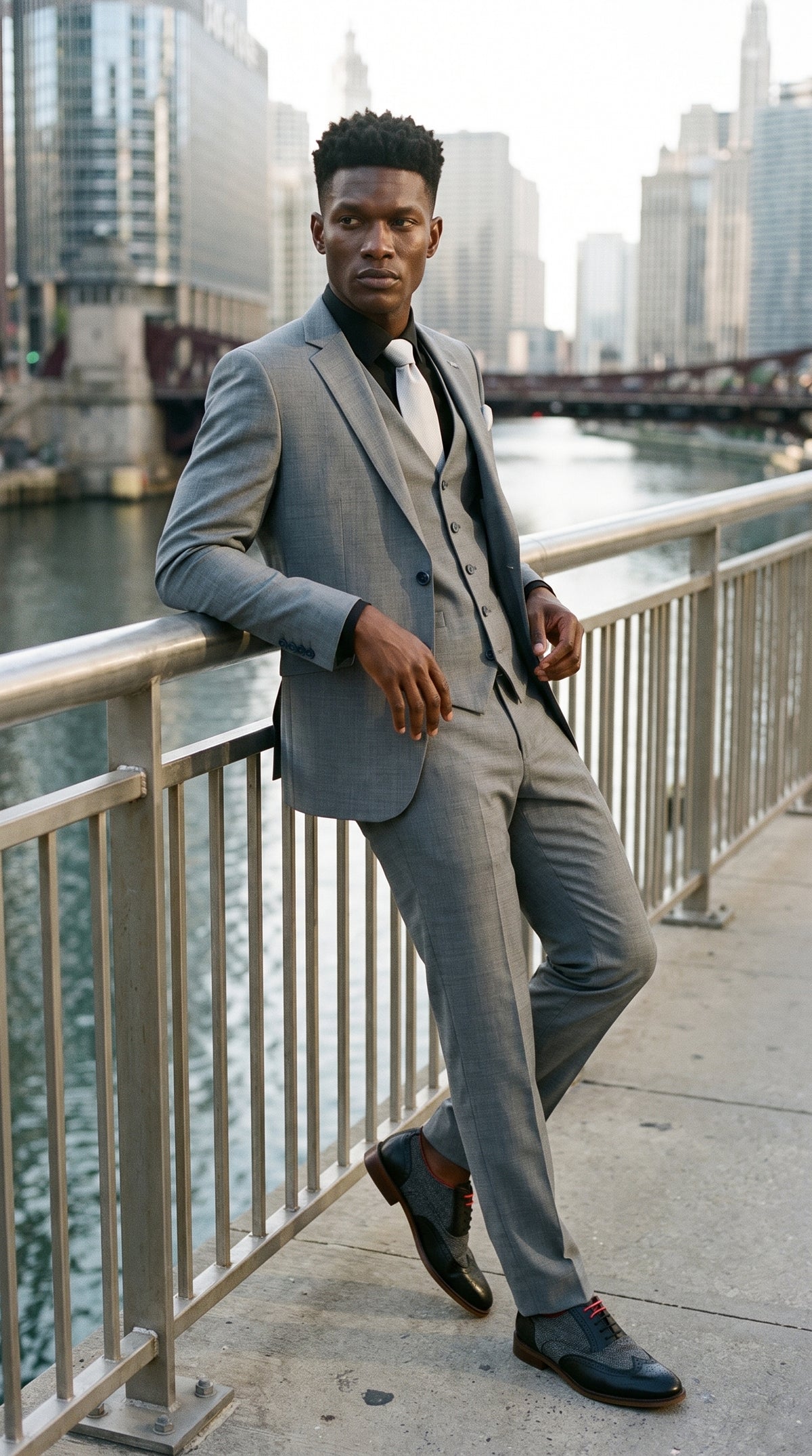 Look #426 styled with Bond - Abito da uomo grigio 3 pezzi su misura
