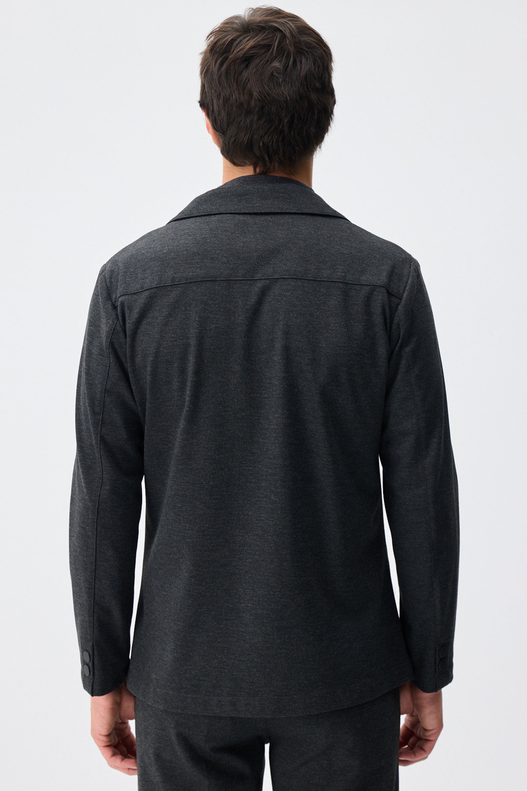 Blazer da uomo in morbido jersey color antracite, giacca elegante e casual.