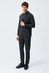 Blazer da uomo in morbido jersey color antracite, giacca elegante e casual.