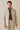 Completo da uomo beige elegante e casual a due pezzi, stile safari, con colletto alla coreana e tessuto elasticizzato.