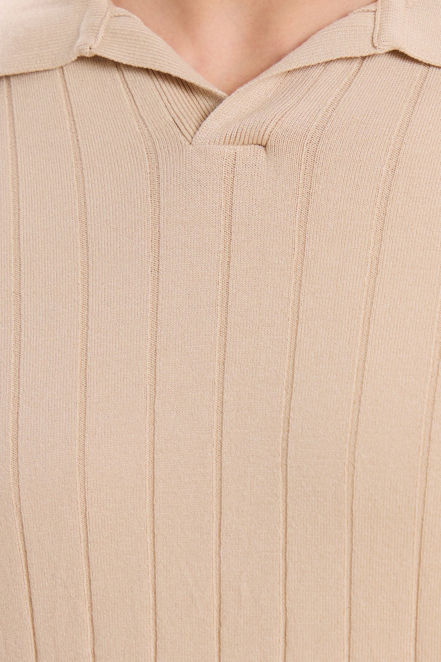 Polo da uomo beige a coste