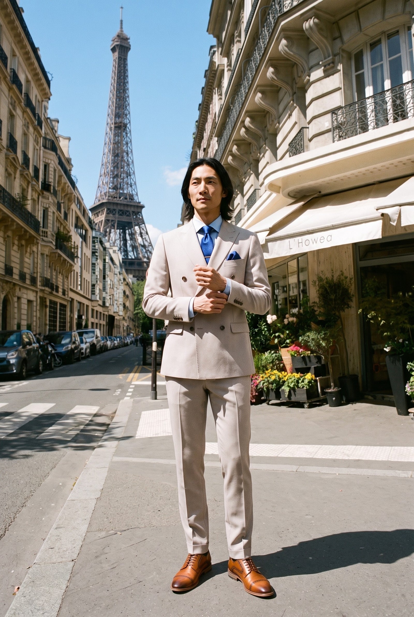 Look #654 styled with Mayfair - Abito doppiopetto da uomo in due pezzi color pietra