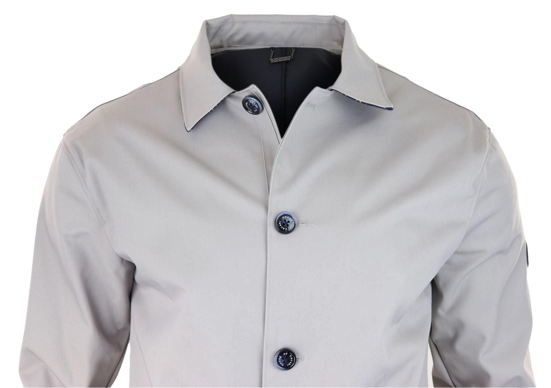 Mens Mid Length Overcoat Jacket Light Weight Smart Casual Beige Stone  Mac