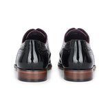 Flynn - Scarpe brogue da uomo in pelle verniciata nera