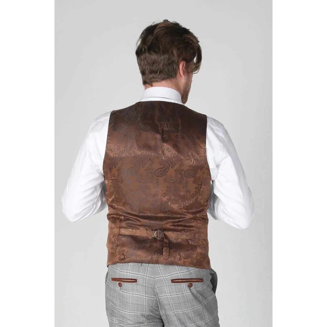 Francis - Men's Grey Check Waistcoat