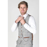 Francis - Men's Grey Check Waistcoat
